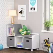RiverRidge® Book Nook Collection Kids Storage Bench with Cubbies with 2pc Bin - Gray