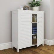RiverRidge Ellsworth 2-Door Bathroom Linen Storage Cabinet and Laundry Shelf - White