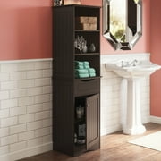 RiverRidge Ashland Tall Bathroom Storage Linen Cabinet and Organizer with Drawer and Shelves - Espresso