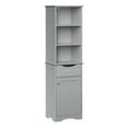 RiverRidge Home Ashland Tall Linen Storage with Drawer, Gray
