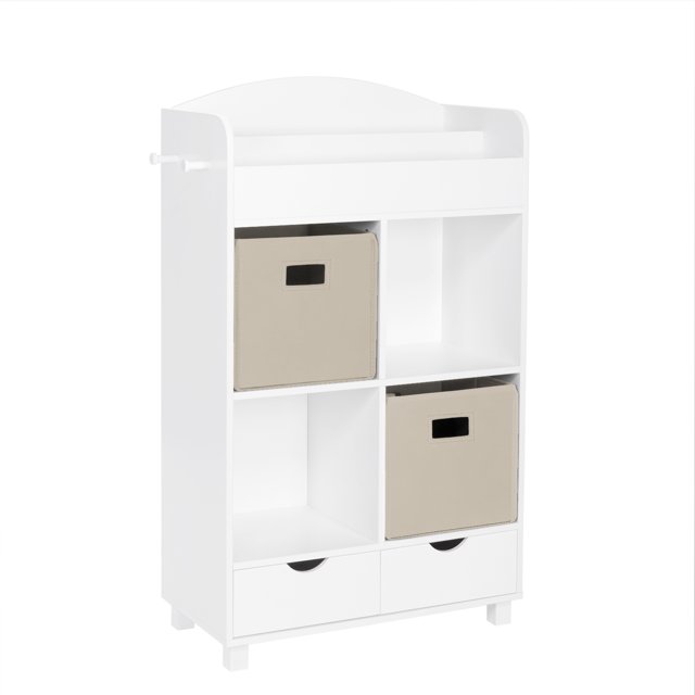 RiverRidge Kids Book Nook Cubby Toy Storage with Bookshelf