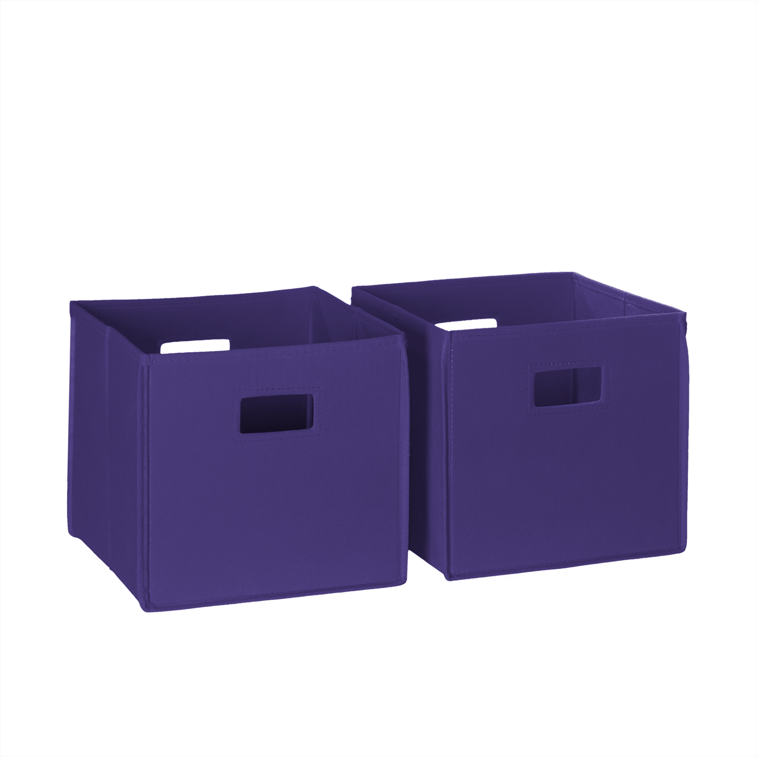 RiverRidge Home Folding Fabric Cube Storage Bin Set of 2 - Dark Purple - image 1 of 8
