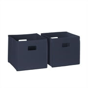 RiverRidge Home Folding Fabric Cube Storage Bin Set of 2 - Navy