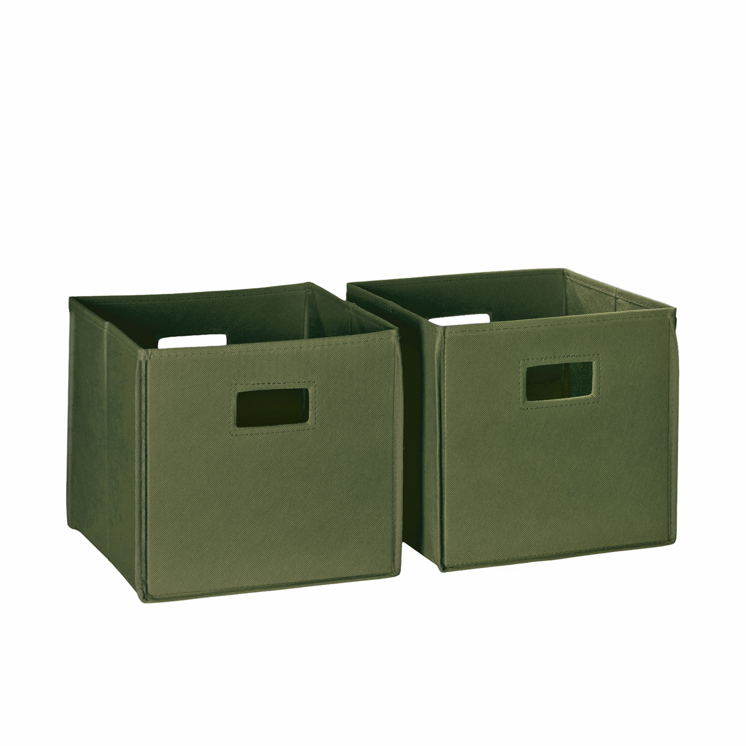 RiverRidge Home Folding Fabric Cube Storage Bin Set of 2 - Olive - image 1 of 8