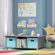 RiverRidge Home Kids 6 Cubby Storage Activity Table, Gray