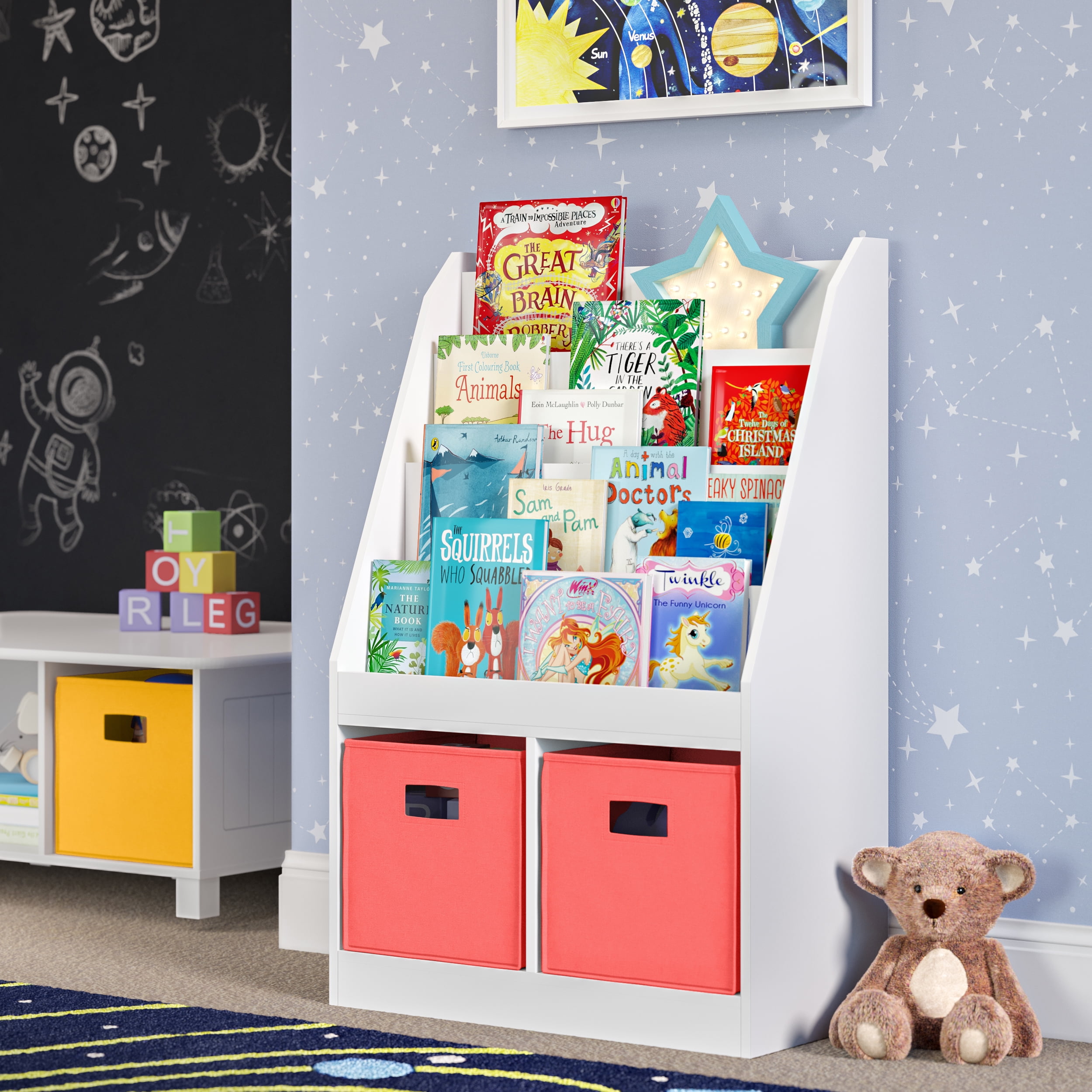 Kids Toy Organizer and Bookshelf with Reading Nook main image 1