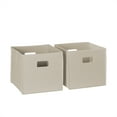 thumbnail image 1 of RiverRidge Kids 2pc Collapsible Cube Fabric Storage Bins with Handles - Taupe, 1 of 11