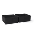 thumbnail image 1 of RiverRidge Kids 2pc Folding Storage Bin Set - Black 10.5”x10.5"x5" Bins with Handles, 1 of 4