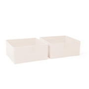 RiverRidge Kids 2pc Folding Storage Bin Set - Cream 10.5 x10.5"x5" Bins with Handles
