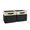 thumbnail image 1 of RiverRidge Kids 2pc Two-Tone Collapsible Cube Fabric Storage Bins with Handles - Black, 1 of 8