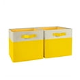 thumbnail image 1 of RiverRidge Kids 2pc Two-Tone Collapsible Cube Fabric Storage Bins with Handles - Yellow, 1 of 9