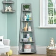 thumbnail image 1 of RiverRidge Kids 5-Tier Corner Ladder Playroom Display Bookshelf Organizer- Gray, 1 of 6