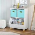 thumbnail image 1 of RiverRidge Kids Catch-All 24in Cubby Bookshelf and Toy Storage Organizer with 2 Aqua Bins, 1 of 11