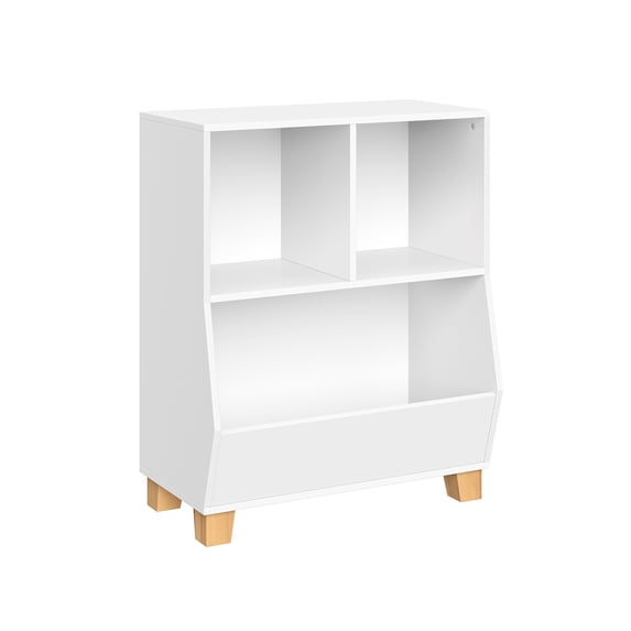 RiverRidge Kids Catch-All 24in Cubby Bookshelf and Toy Bin Storage Organizer - White