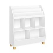 RiverRidge Kids Catch-All 35in Storage Organizer with Cubbies, Bins, and Bookracks - White