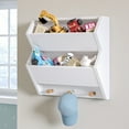 thumbnail image 1 of RiverRidge Kids Catch-All Wall Bookshelf with 2 Toy Storage Cubbies and 3 Hooks - White, 1 of 11
