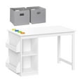 thumbnail image 1 of RiverRidge Kids Playroom Art Activity Table with 2 Cubbies, 2 Bookracks, and 2 Gray Bins, 1 of 10