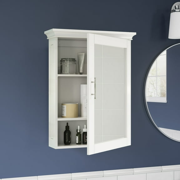 RiverRidge Somerset 1-Door Bathroom Mirror Wall Mount Storage Medicine Cabinet - White