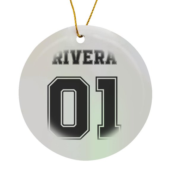 3drose, Rivera 01 Hispanic Latino Surname Last Name, Circle Porcelain Ornament
