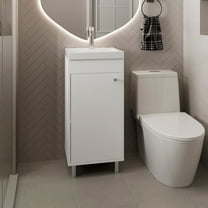 Rivera Freestanding Bathroom Vanity With One Door, Two Shelves, Sink Base Cabinet