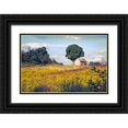 thumbnail image 1 of Rivera, John 14x11 Black Ornate Wood Framed with Double Matting Museum Art Print Titled - House on a Hill, 1 of 4