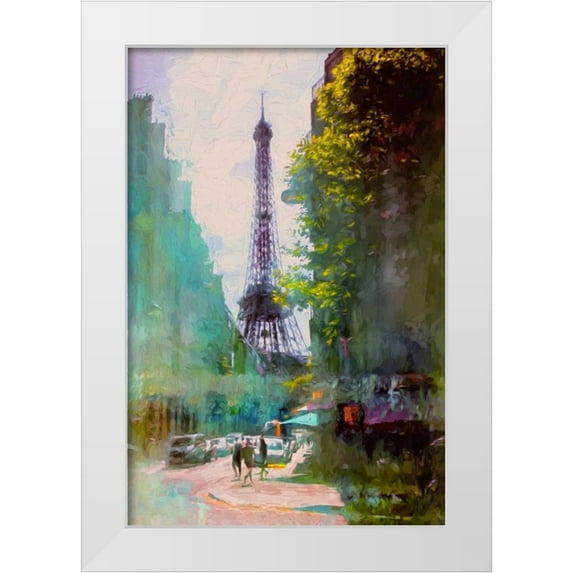 Rivera, John 17x24 White Modern Wood Framed Museum Art Print Titled - Paris Street
