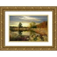 thumbnail image 1 of Rivera, John 18x13 Gold Ornate Wood Framed with Double Matting Museum Art Print Titled - Arrival of Dawn, 1 of 4