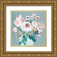 thumbnail image 1 of Rivera, Michelle 26x26 Gold Ornate Wood Framed with Double Matting Museum Art Print Titled - Happy Bouquet, 1 of 4