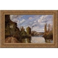 thumbnail image 1 of Riverbanks in Pontoise 24x18 Gold Ornate Wood Framed Canvas Art by Pissarro, Camille, 1 of 2