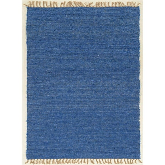 Riverbay Furniture 1'10" x 2'10" Hand Woven Wool Accent Rug in Blue