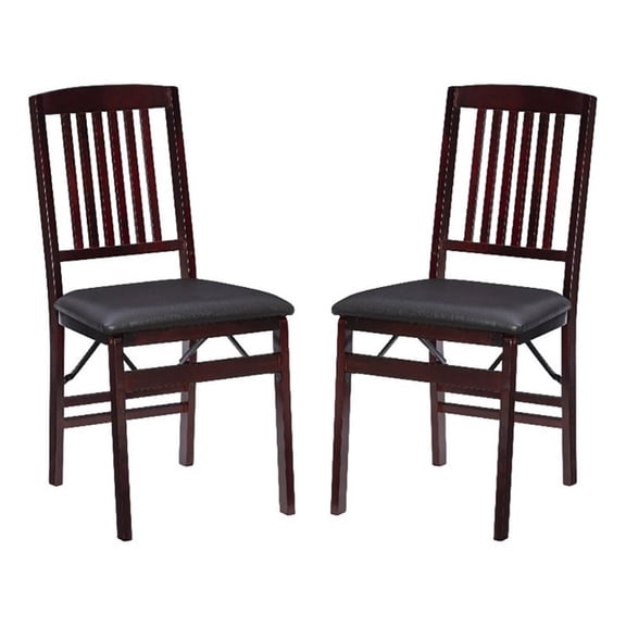 Riverbay Furniture 19'' Contemporary Wood Dining Chair in Merlot (Set of 2)