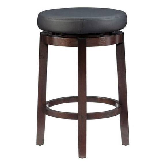 Riverbay Furniture 24" Transitional Wood Swivel Counter Stool in Black