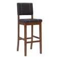 thumbnail image 1 of Riverbay Furniture 30.5" Faux Leather & Wood Bar Stool in Walnut/Deep Brown, 1 of 15