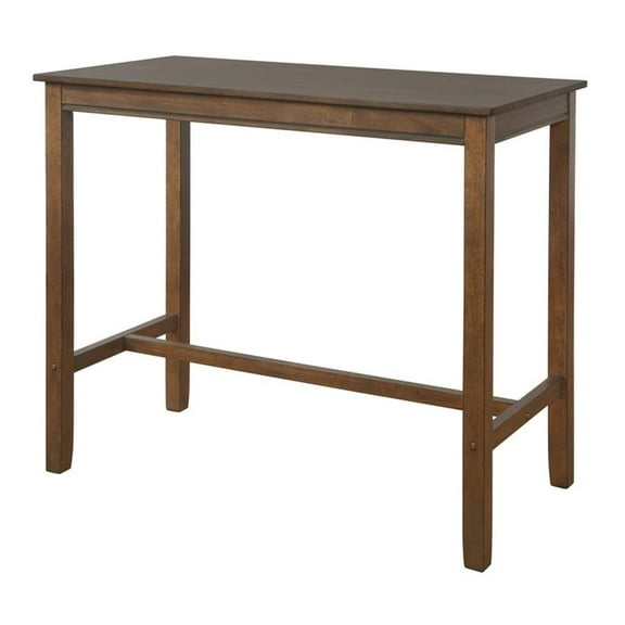 Riverbay Furniture 42" Wood Bar Height Pub Table in Rustic Brown