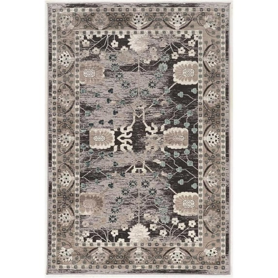 Riverbay Furniture 5' x 7'6" Power Loomed Rug in Gray