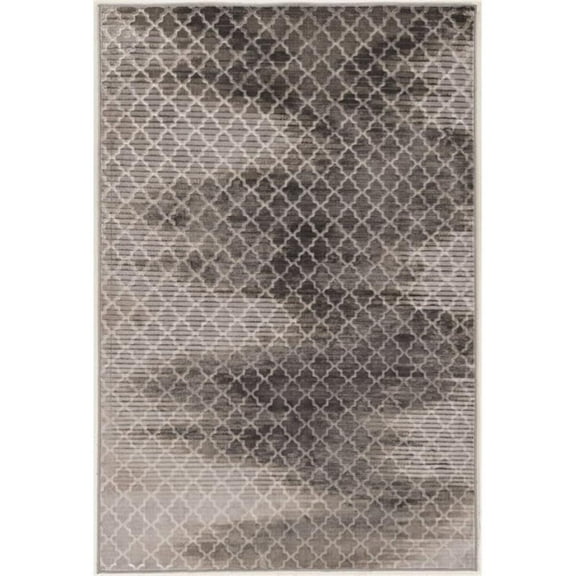 Riverbay Furniture 5' x 7'6" Zig Zag Rug in Gray and Black