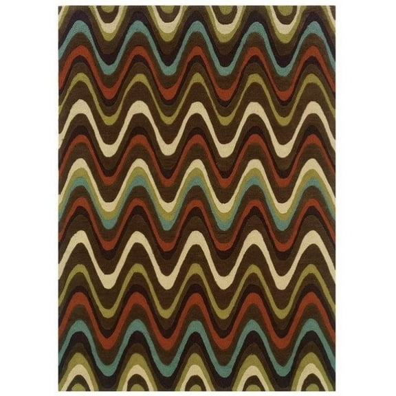 Riverbay Furniture 5' x 7' Hand Tufted Rug in Brown