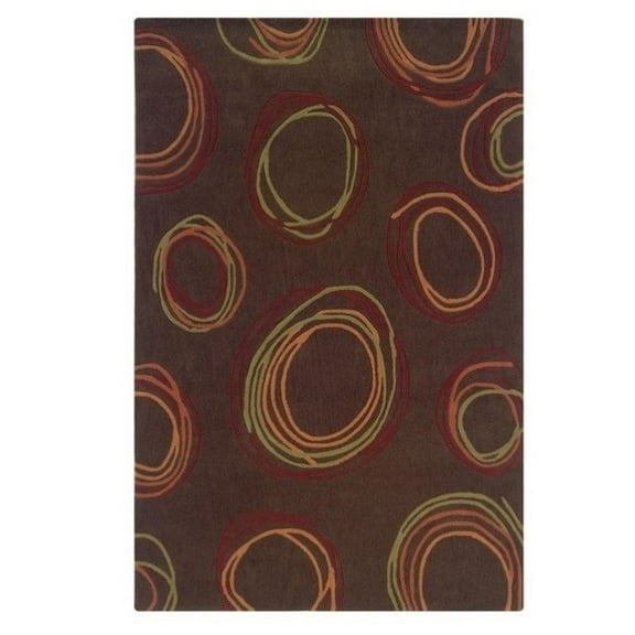 Riverbay Furniture 5' x 7' Hand Tufted Rug in Chocolate and Rust