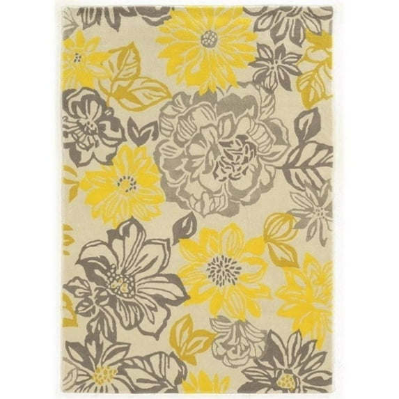Riverbay Furniture 5' x 7' Hand Tufted Rug in Grey and Yellow