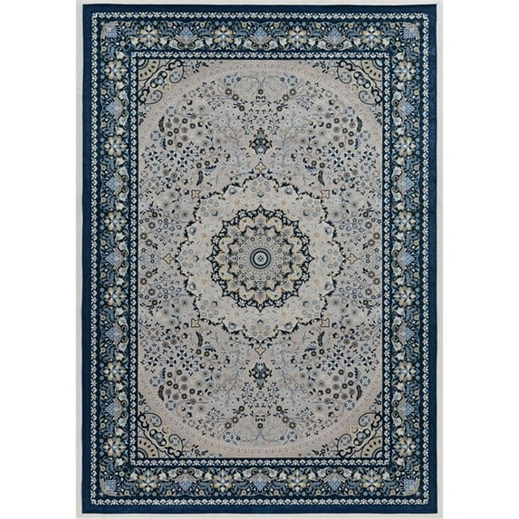 Riverbay Furniture 6'7" x 9'7" Area Rug in Cream and Rust