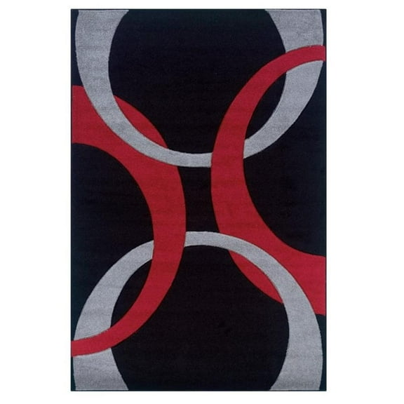 Riverbay Furniture 8' x 10'3" Rug in Black and Red