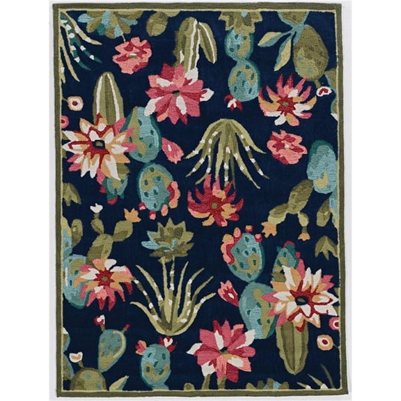 Riverbay Furniture 8' x 10' Hand Tufted Cactus Rug in Navy