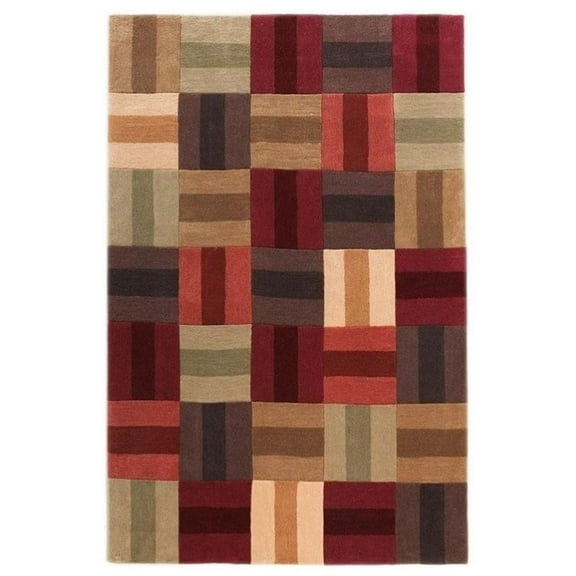 Riverbay Furniture 8' x 10' Hand Tufted Rug in Burgundy and Beige