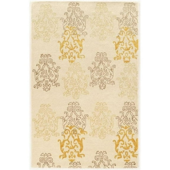 Riverbay Furniture 8' x 11' Hand Tufted Rug in Ivory and Gold