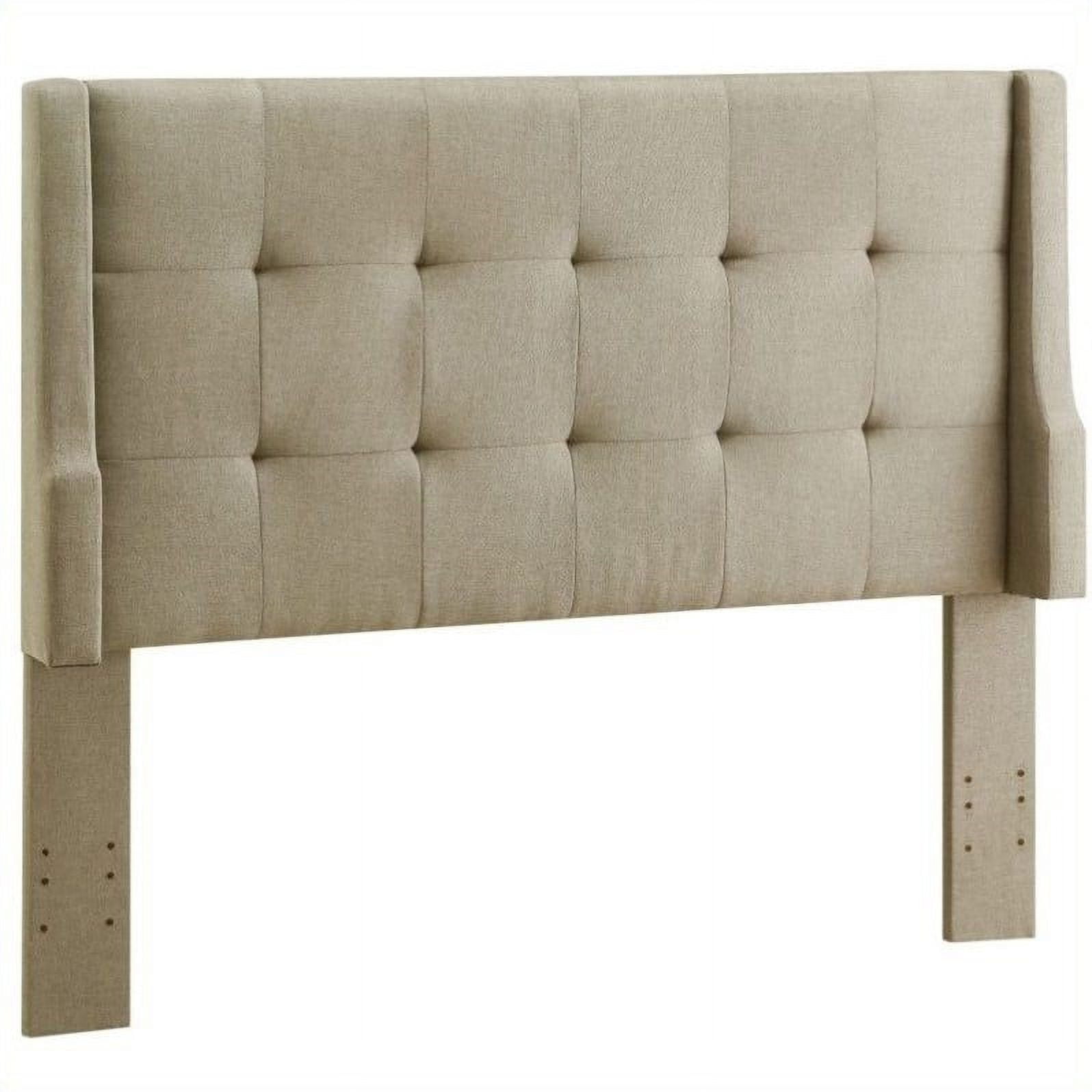 Riverbay Furniture Full Queen Tufted Wingback Panel Headboard in