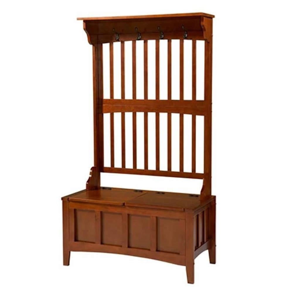Riverbay Furniture Hall Tree with Storage Bench in Walnut