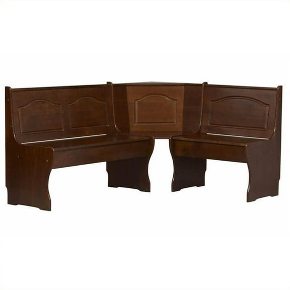 Riverbay Furniture Kitchen Dining Wood Nooker Corner Unit in Walnut