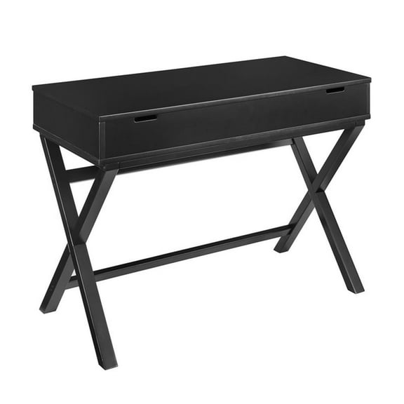 Riverbay Furniture Lift Top Stand Up Wood Desk in Black