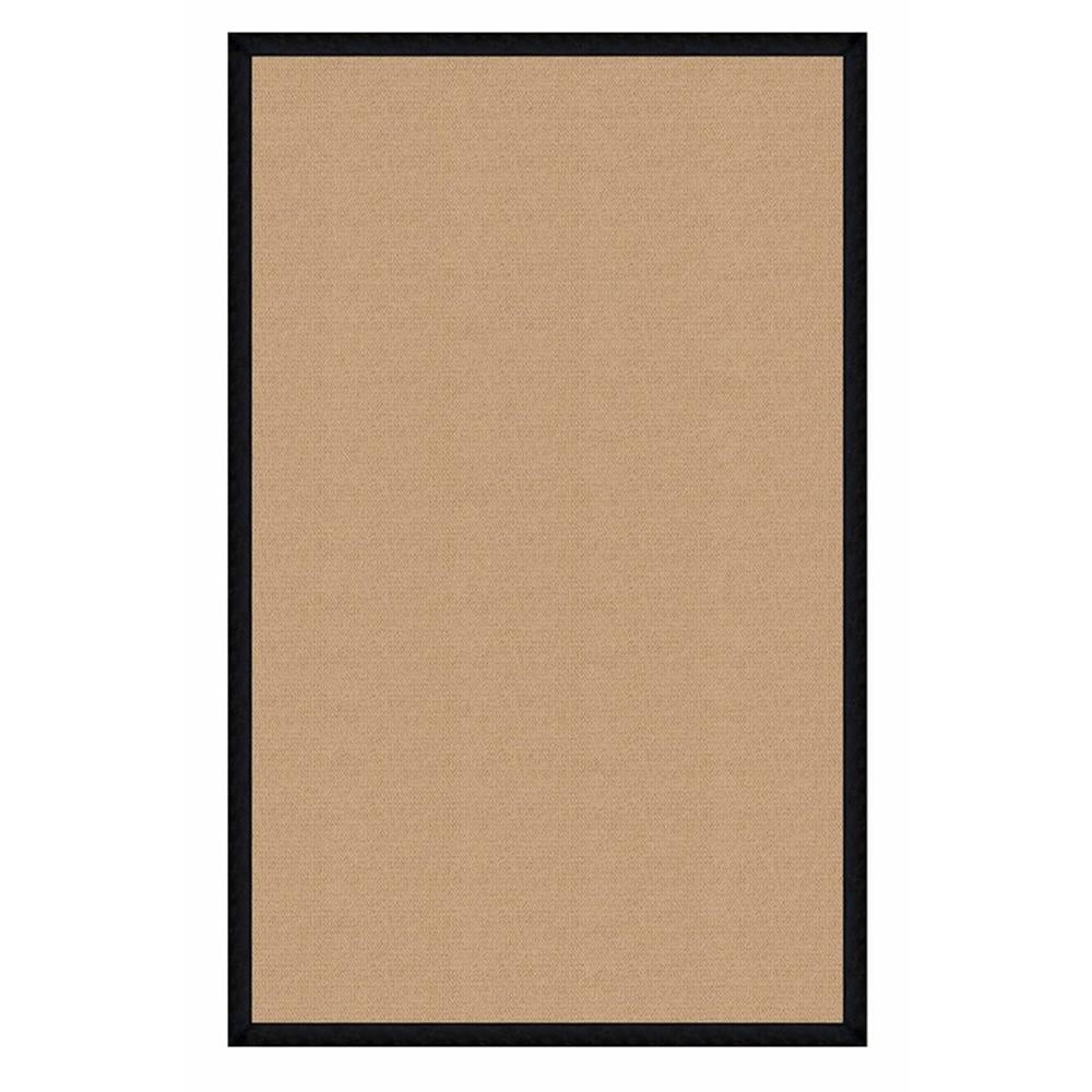 Riverbay Furniture Machine Tufted Wool 8'9"x12' Rug in Sisal and Black Leather