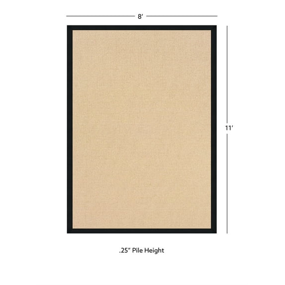 Riverbay Furniture Machine Tufted Wool 9'10"x13' Rug in Natural and Black